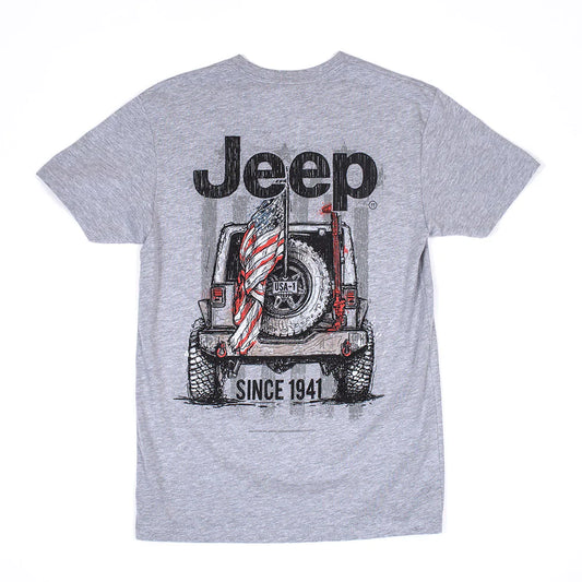 T-shirts Jeep depuis 1941 unisexe imprimé sur toute la surface gris chiné