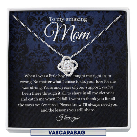 À ma merveilleuse mère, quoi qu'il arrive, nœud d'amour, collier pour maman, cadeau d'anniversaire pour maman