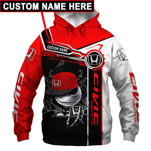 Sweats à capuche unisexes Honda SKLT T-shirts Nom personnalisé imprimé sur toute la surface V14