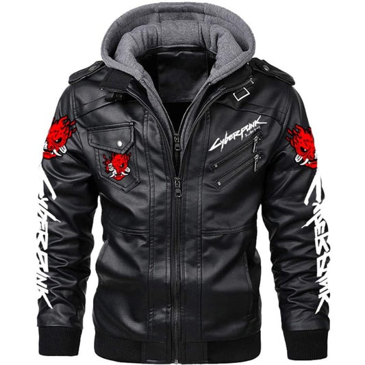 Veste Cyberpunk Veste de costume en cuir noir Samurai Devil