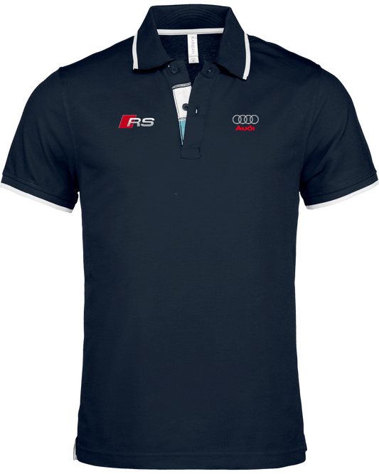 Audi RS Polo Shirt Men border neck