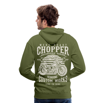 West Coasr Chopper Motorcycle Garage Men’s Premium Hoodie - olive green