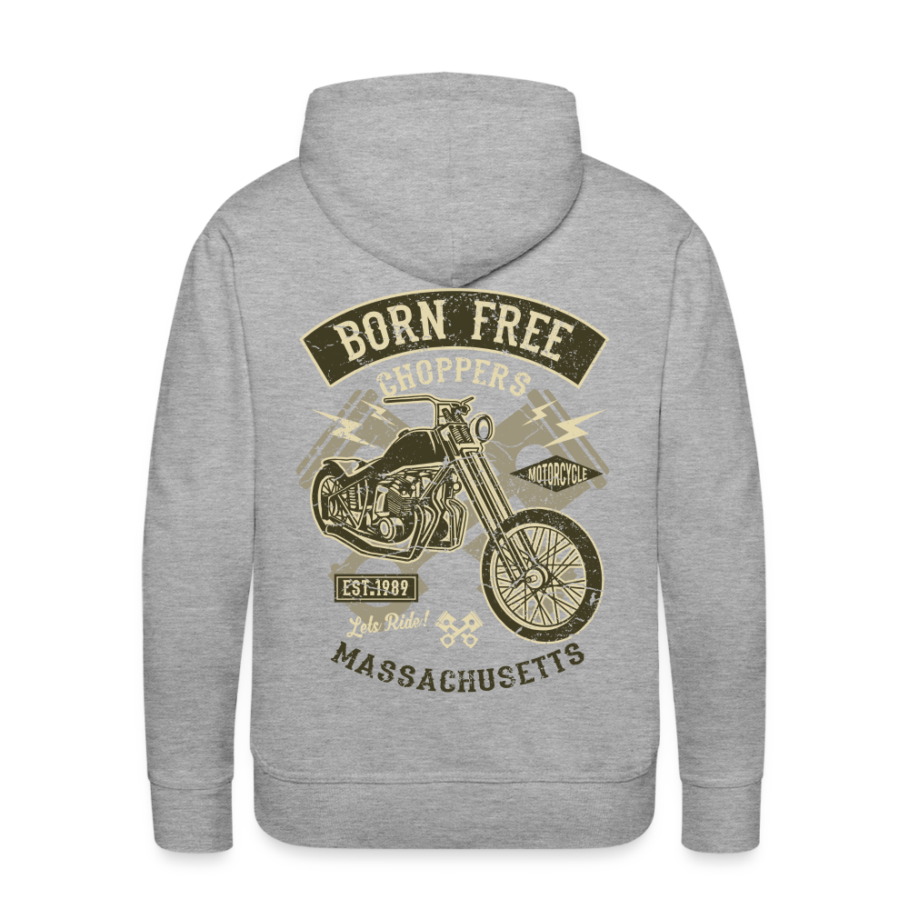 Born Free Choppers Motorcycle Men’s Premium Hoodie - heather grey