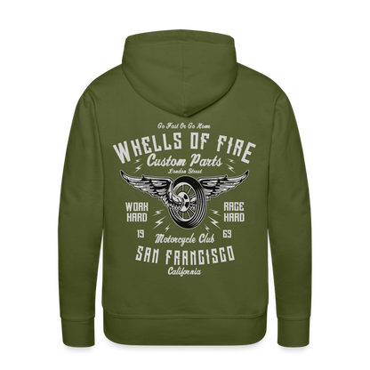 Wheels of fire Motorcycle Club Men’s Premium Hoodie - olive green