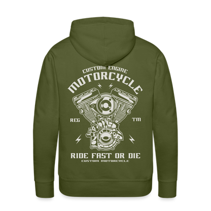 Ride Fast or Die Motorcycle Men’s Premium Hoodie - olive green