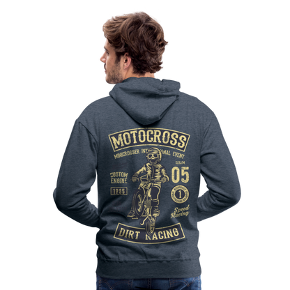 Motocross design Motorcycle Men’s Premium Hoodie - heather denim