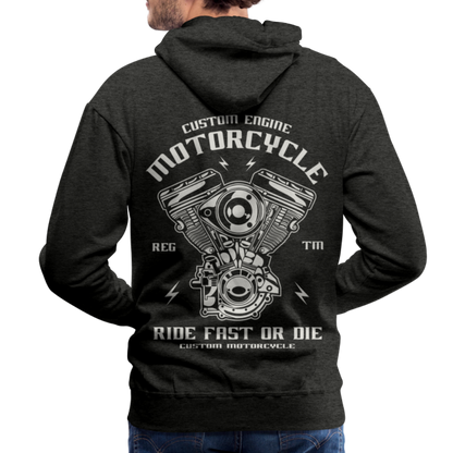 Ride Fast or Die Motorcycle Men’s Premium Hoodie - charcoal grey