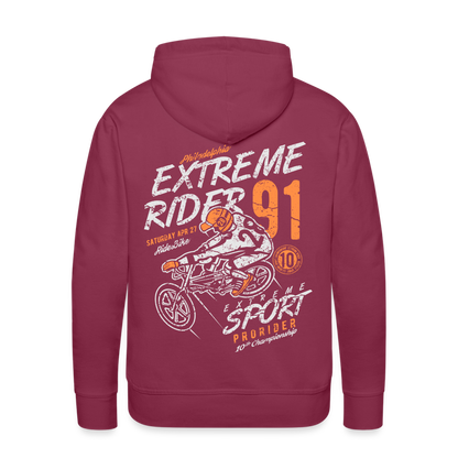 Extremerider Motorcycle Men’s Premium Hoodie - bordeaux