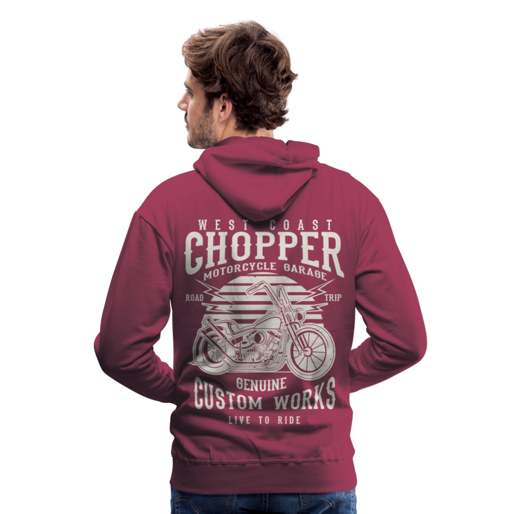 West Coasr Chopper Motorcycle Garage Men’s Premium Hoodie - bordeaux