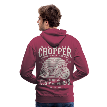 West Coasr Chopper Motorcycle Garage Men’s Premium Hoodie - bordeaux