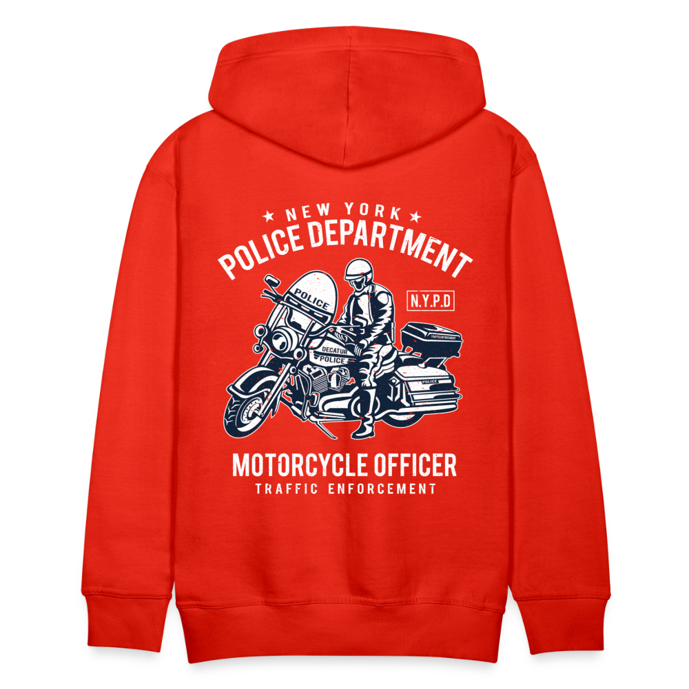 New York Police Department Motorcycle Officer Men’s Premium Hoodie - red