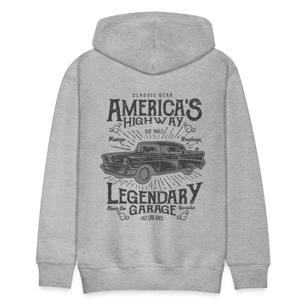 vintage car design America Highway Men’s Premium Hoodie - heather grey