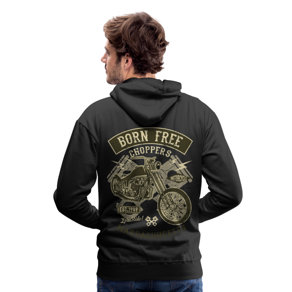 Born Free Choppers Motorcycle Men’s Premium Hoodie - black