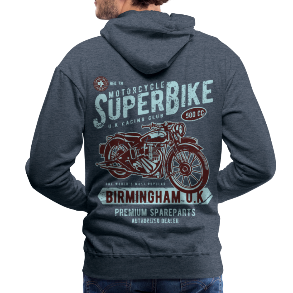 Super Bike Motorcycle Men’s Premium Hoodie - heather denim