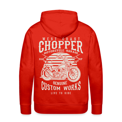 West Coasr Chopper Motorcycle Garage Men’s Premium Hoodie - red