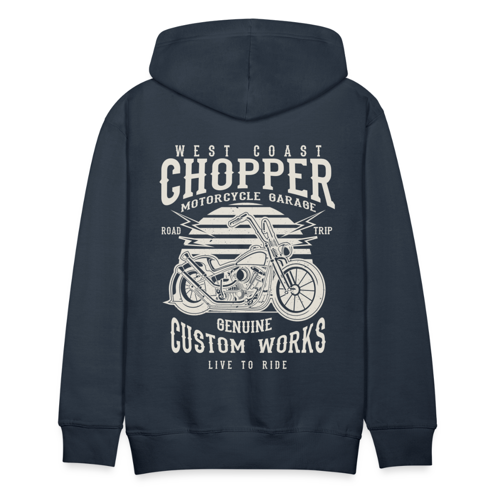 West Coasr Chopper Motorcycle Garage Men’s Premium Hoodie - navy