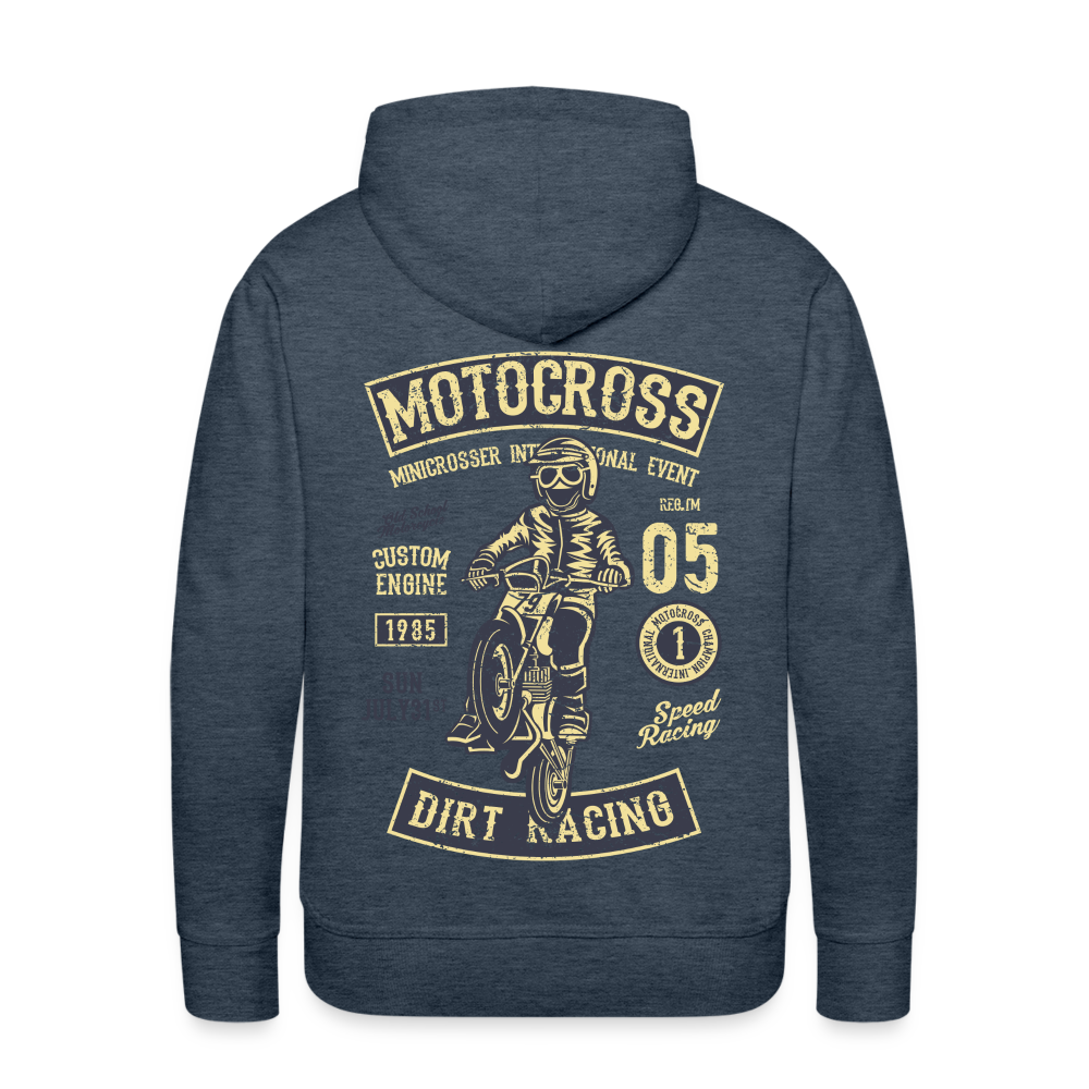 Motocross design Motorcycle Men’s Premium Hoodie - heather denim