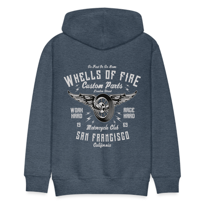 Wheels of fire Motorcycle Club Men’s Premium Hoodie - heather denim