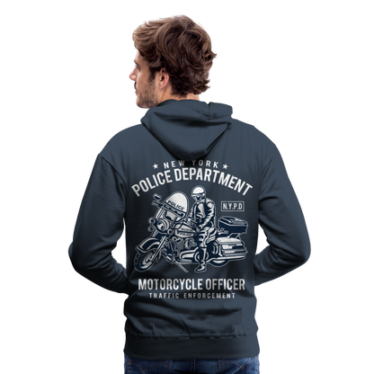 New York Police Department Motorcycle Officer Men’s Premium Hoodie - navy