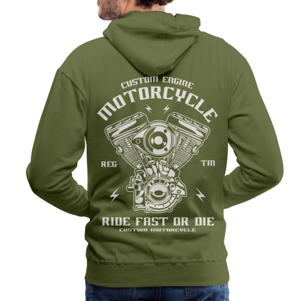 Ride Fast or Die Motorcycle Men’s Premium Hoodie - olive green