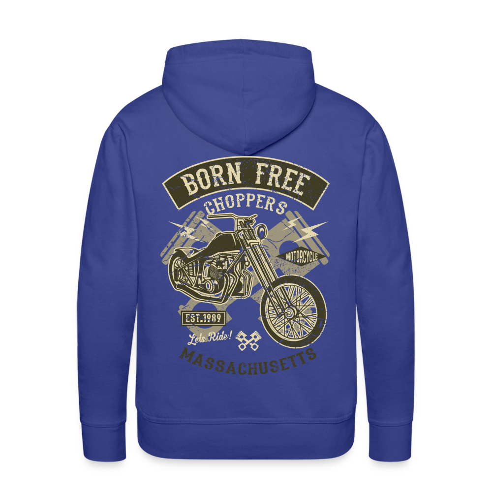 Born Free Choppers Motorcycle Men’s Premium Hoodie - royal blue