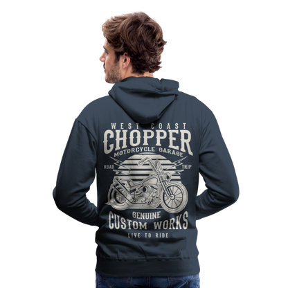 West Coasr Chopper Motorcycle Garage Men’s Premium Hoodie - navy