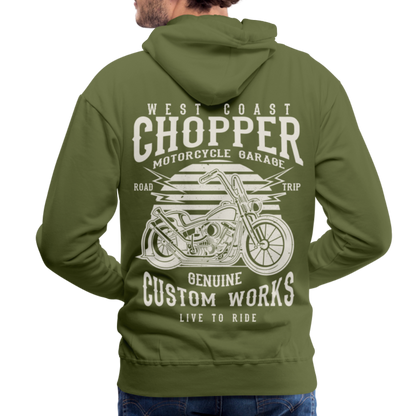 West Coasr Chopper Motorcycle Garage Men’s Premium Hoodie - olive green