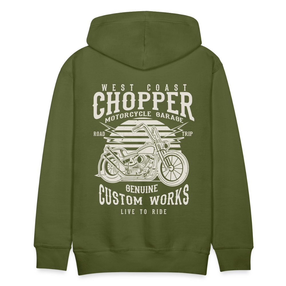 West Coasr Chopper Motorcycle Garage Men’s Premium Hoodie - olive green