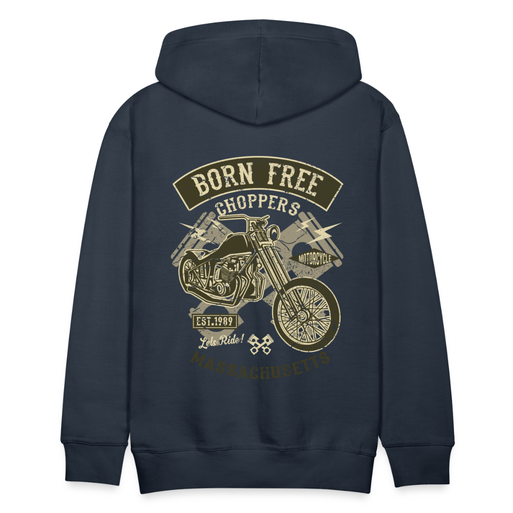 Born Free Choppers Motorcycle Men’s Premium Hoodie - navy