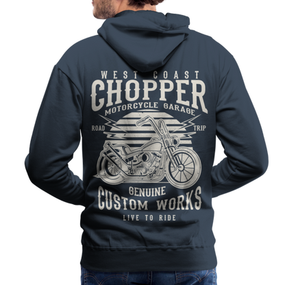 West Coasr Chopper Motorcycle Garage Men’s Premium Hoodie - navy