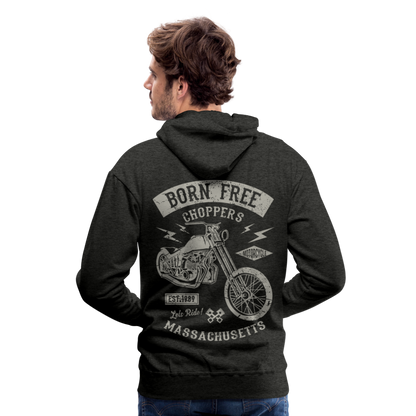 choppers Born Free Motorcycle Men’s Premium Hoodie - charcoal grey