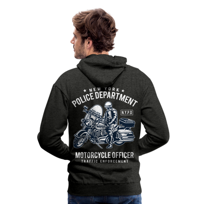 New York Police Department Motorcycle Officer Men’s Premium Hoodie - charcoal grey