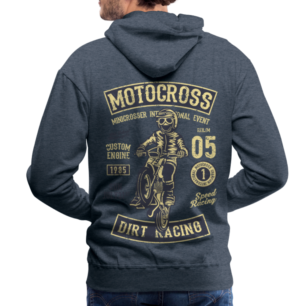 Motocross design Motorcycle Men’s Premium Hoodie - heather denim