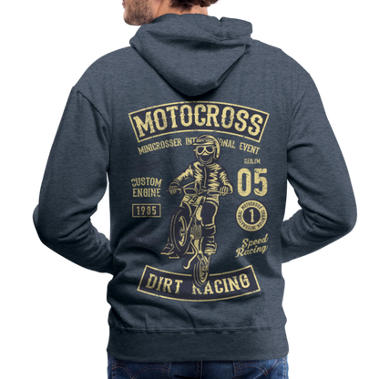 Motocross design Motorcycle Men’s Premium Hoodie - heather denim