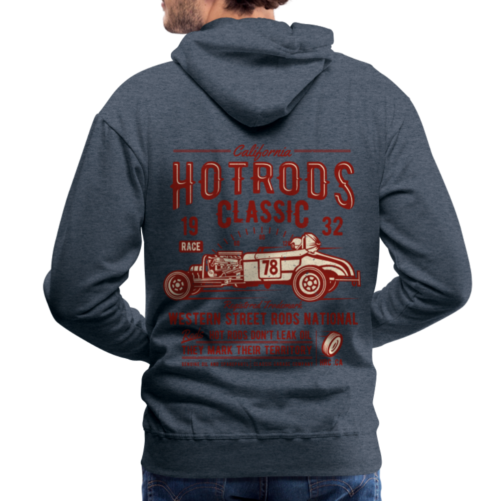 Hot Rods Race Classic Men’s Premium Hoodie - heather denim