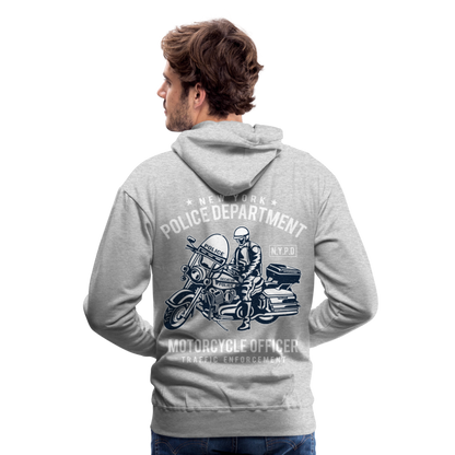 New York Police Department Motorcycle Officer Men’s Premium Hoodie - heather grey