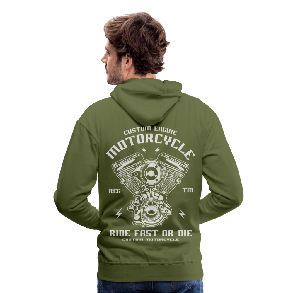 Ride Fast or Die Motorcycle Men’s Premium Hoodie - olive green