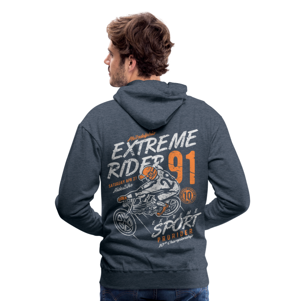 Extremerider Motorcycle Men’s Premium Hoodie - heather denim