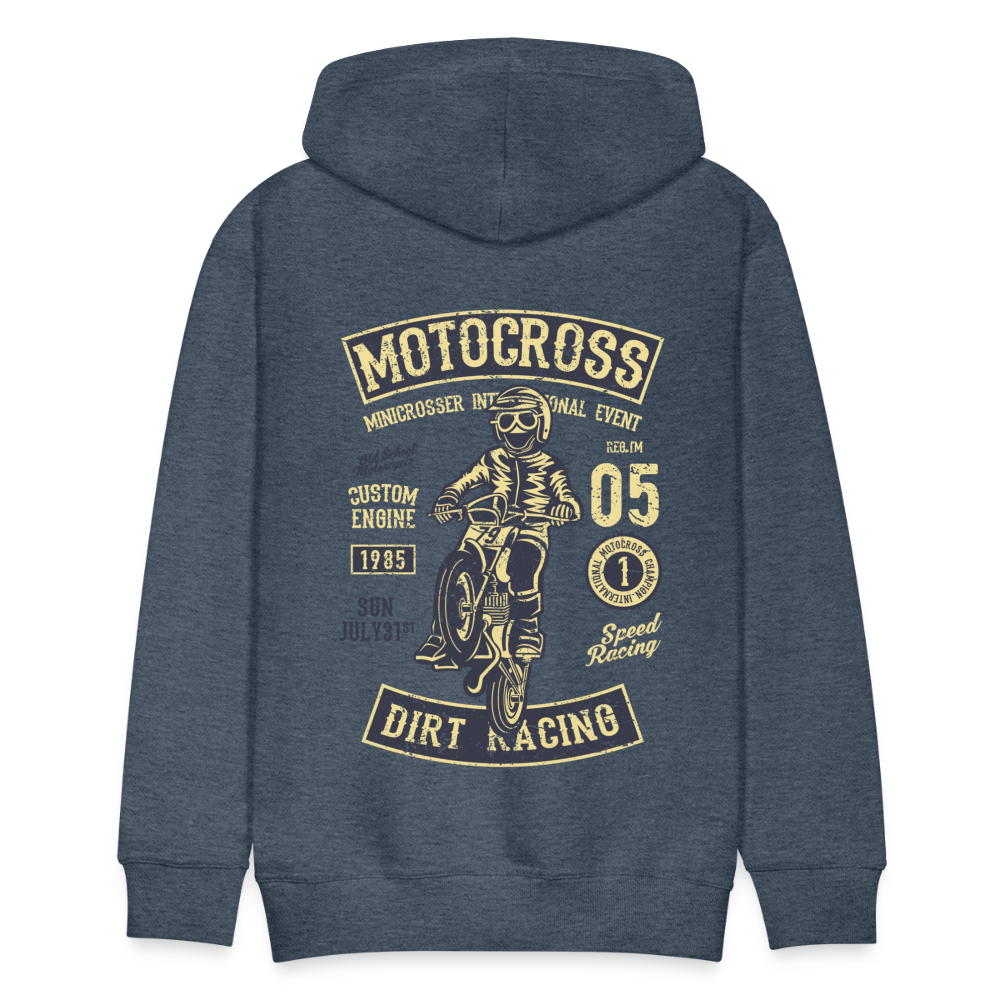 Motocross design Motorcycle Men’s Premium Hoodie - heather denim