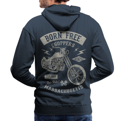 choppers Born Free Motorcycle Men’s Premium Hoodie - navy