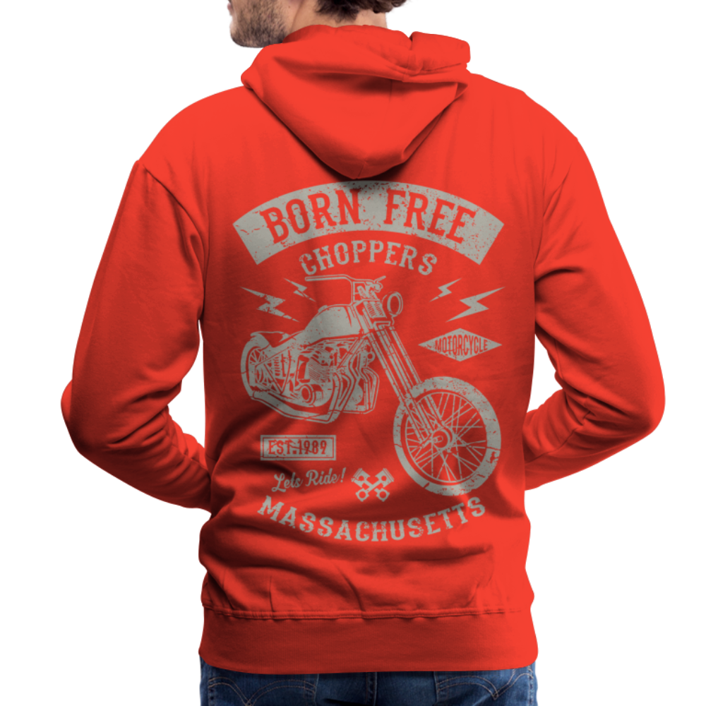 choppers Born Free Motorcycle Men’s Premium Hoodie - red