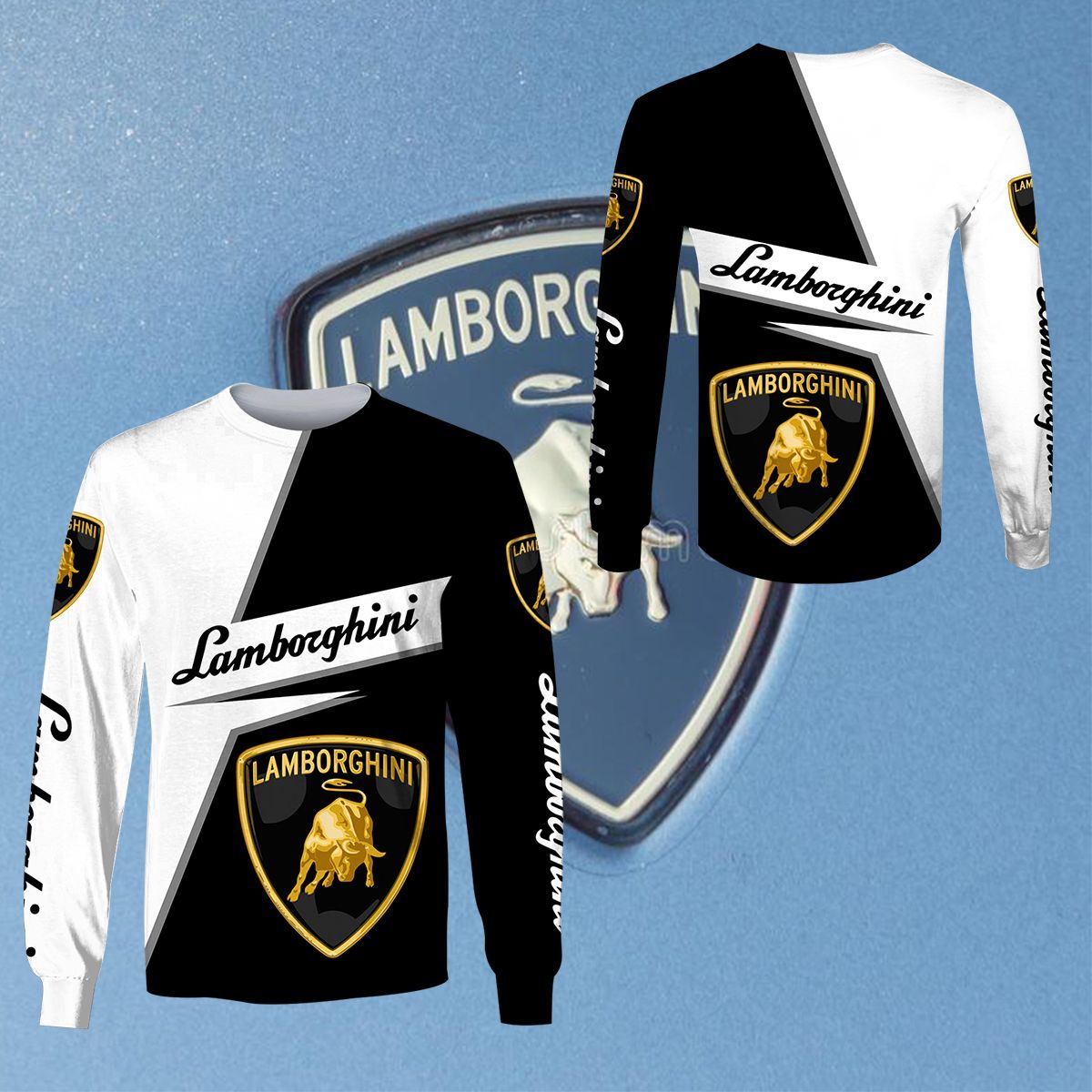 Sweats à capuche Lamborghini T-shirts Lamborghini noirs et blancs V18