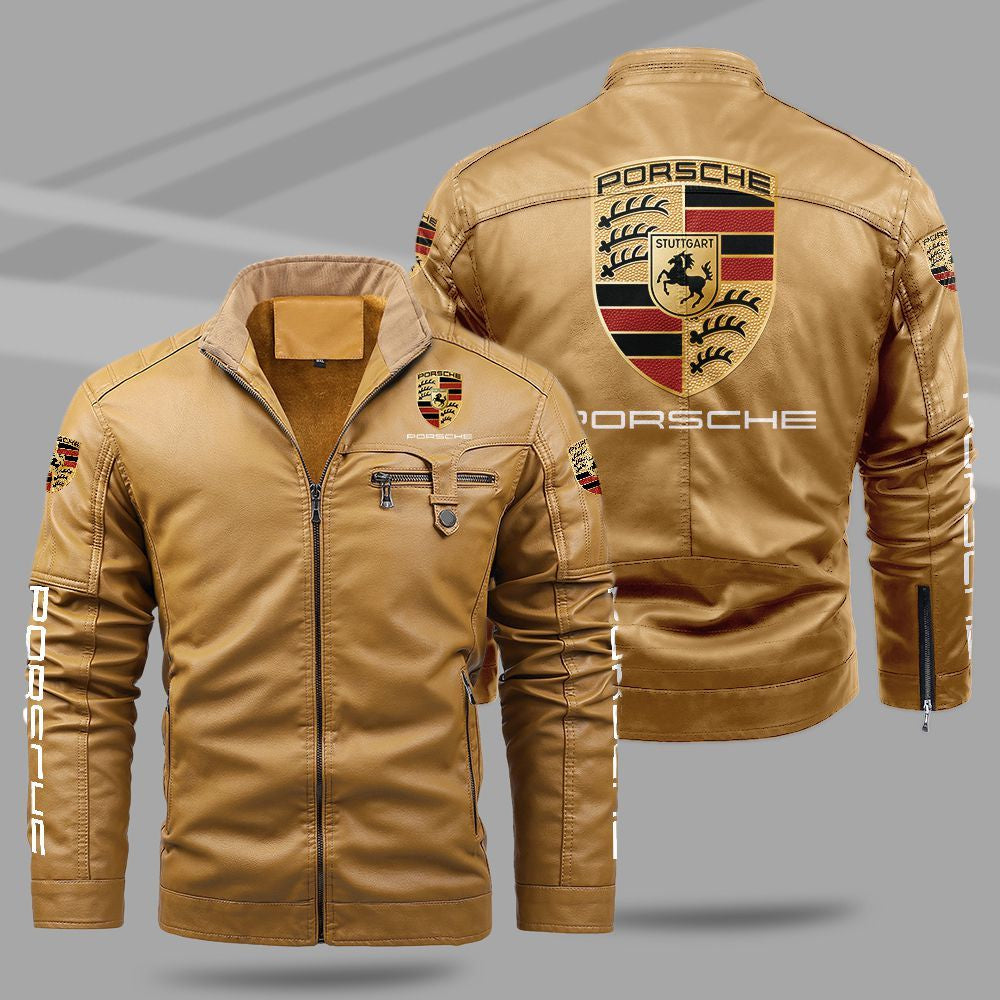 Porsche Jacket Porsche Fleece Leather Jacket V54