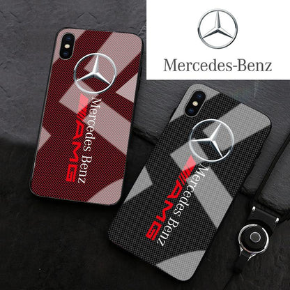 Coque de protection anti-chute en verre trempé pour iPhone Mercedes