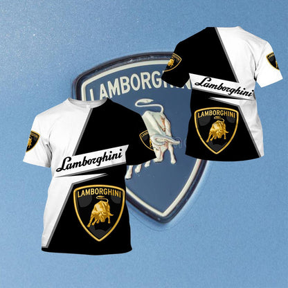 Sweats à capuche Lamborghini T-shirts Lamborghini noirs et blancs V18