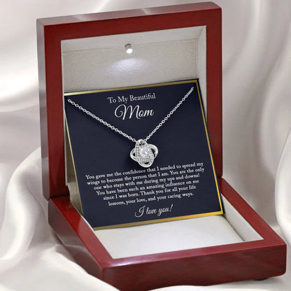 Tu m'as donné confiance – À ma belle maman Nœud d'amour, collier maman, cadeau d'anniversaire maman, cadeaux pour la fête des mères