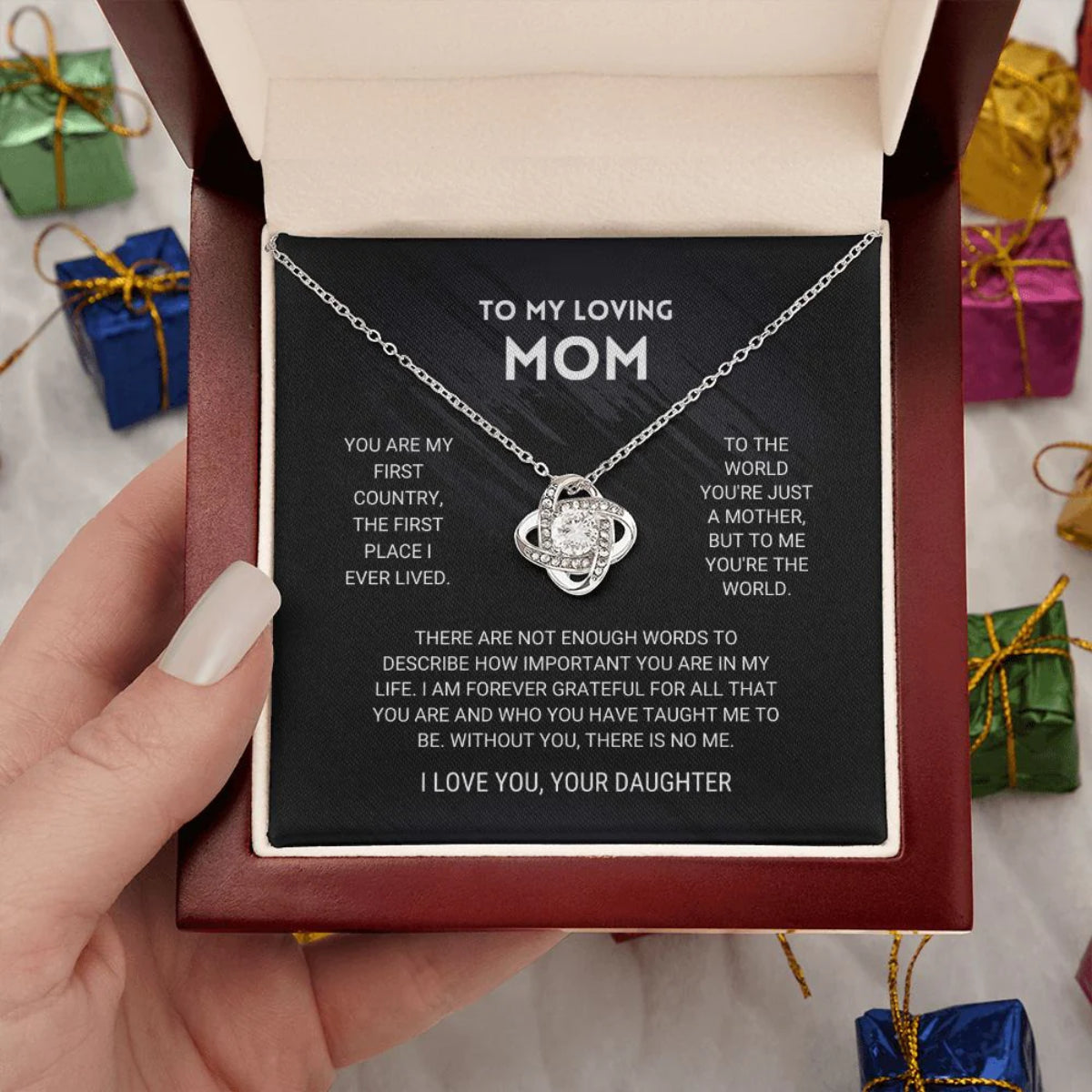 Tu es mon premier pays – Collier pour ma mère, cadeau d'anniversaire pour maman, cadeaux de fête des mères de la part de ma fille