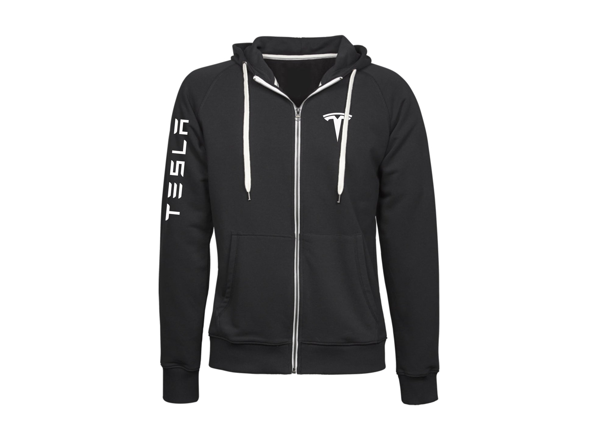 Tesla Contrast Zipper Hoodie_Driver_Clothing