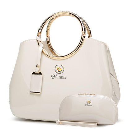 Cadillac Deluxe Women Handbag With Free Matching Wallet-bag-Driver Apparel-Beige-Driversapparel.com