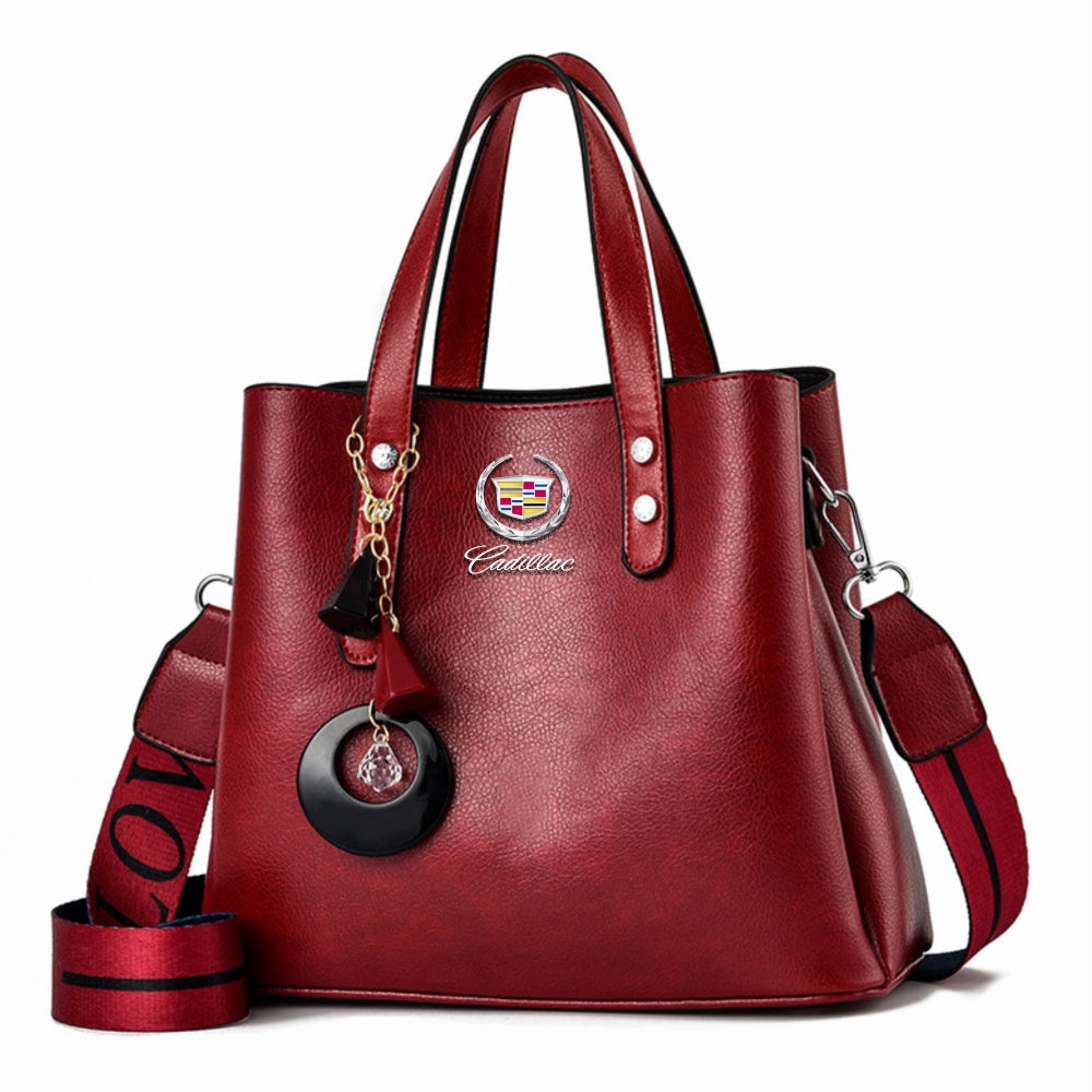 Cadillac Luxury Leather Women Handbag-bag-Driver Apparel-Red-Driversapparel.com